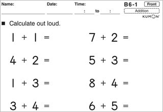 学習療法/脳の健康教室の例─英語版計算教材